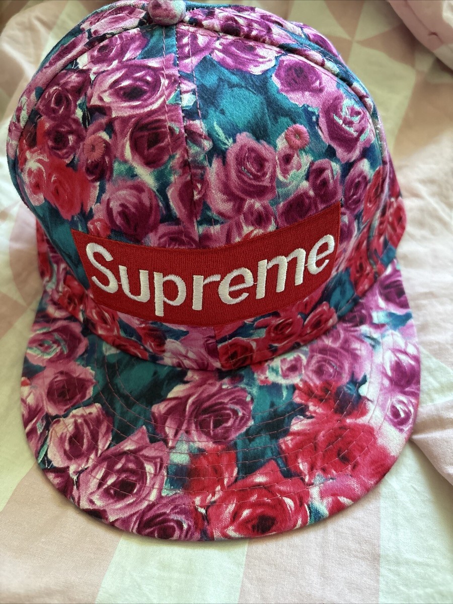 supreme x new era floral roses adjustable cap hat NWOT | eBay