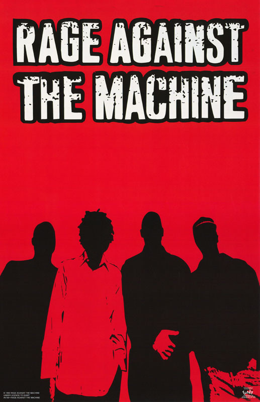 POSTER:MUSIC: RAGE AGAINST THE MACHINE -RED & BLACK - FREE SHIP