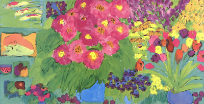 WALASSE TING Still-Life with Pink Cat 37.75