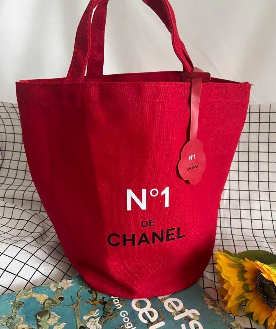 CHANEL N°1 Tote Bag Cotton Red Camellia Novelty Japan | eBay