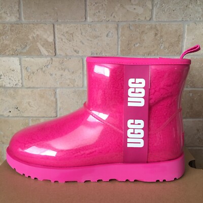 UGG CLASSIC CLEAR MINI ROCK ROSE PINK WATERPROOF ANKLE BOOT SIZE