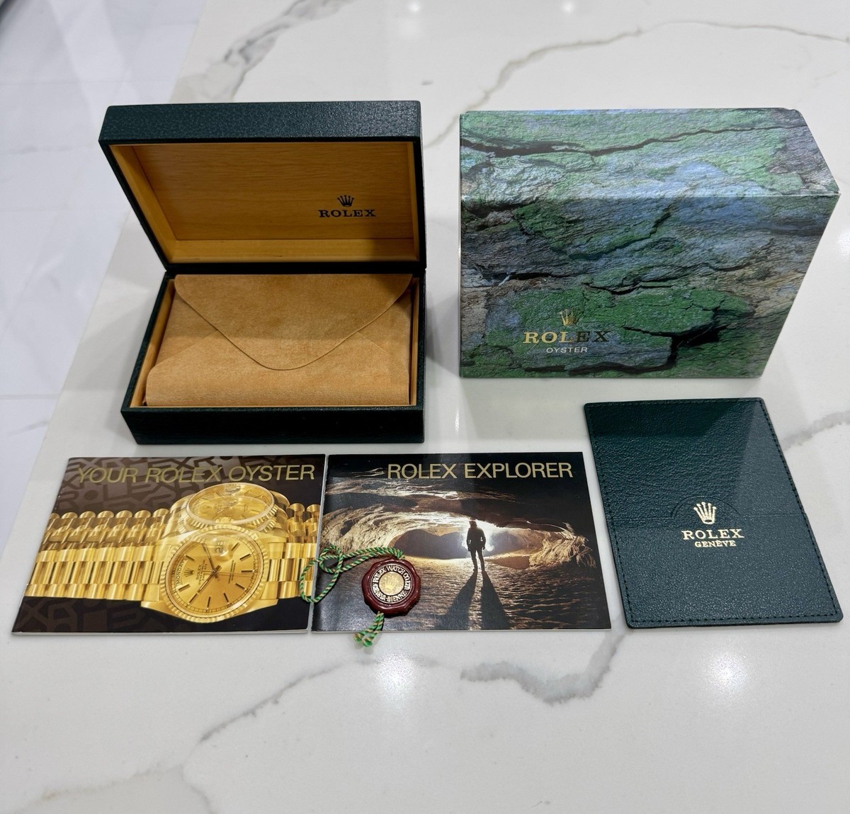 Authentic ROLEX Explorer ii Watch Box 16570 COMPLETE SET Booklets
