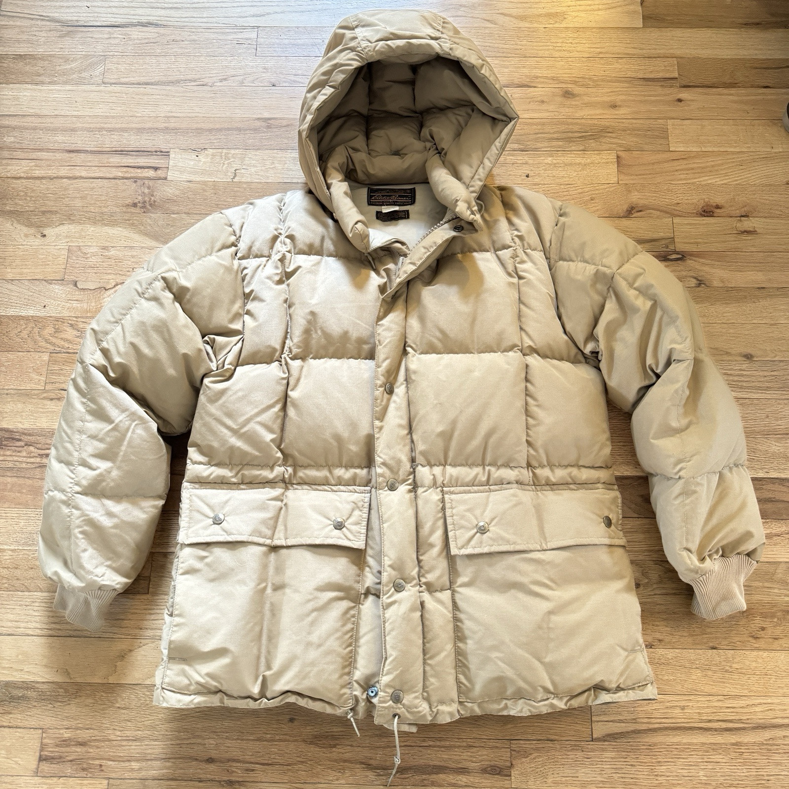 Vintage 1970s Eddie Bauer Hooded Parka Jacket Goose Down Quilted