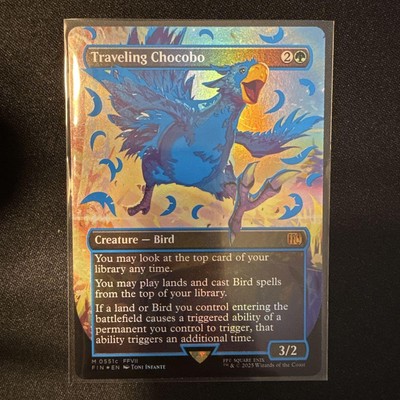 MTG Traveling Chocobo Neon Ink Blue Foil Secret Lair FFVII