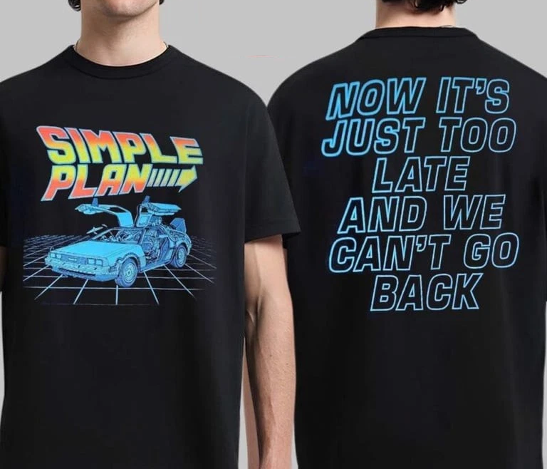 Simple Plan Japan Tour 2025 Back To Future Style Graphic Tee