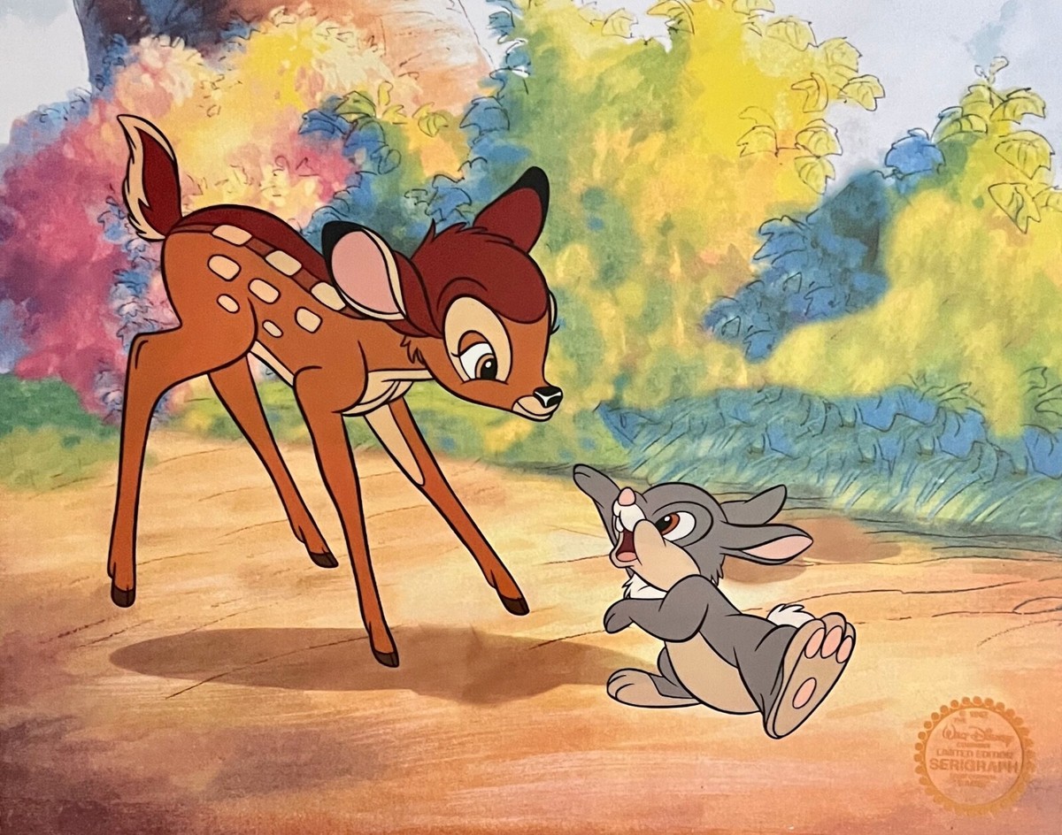 Disney BAMBI & THUMPER Limited Edition Sericel Animation Art Cel