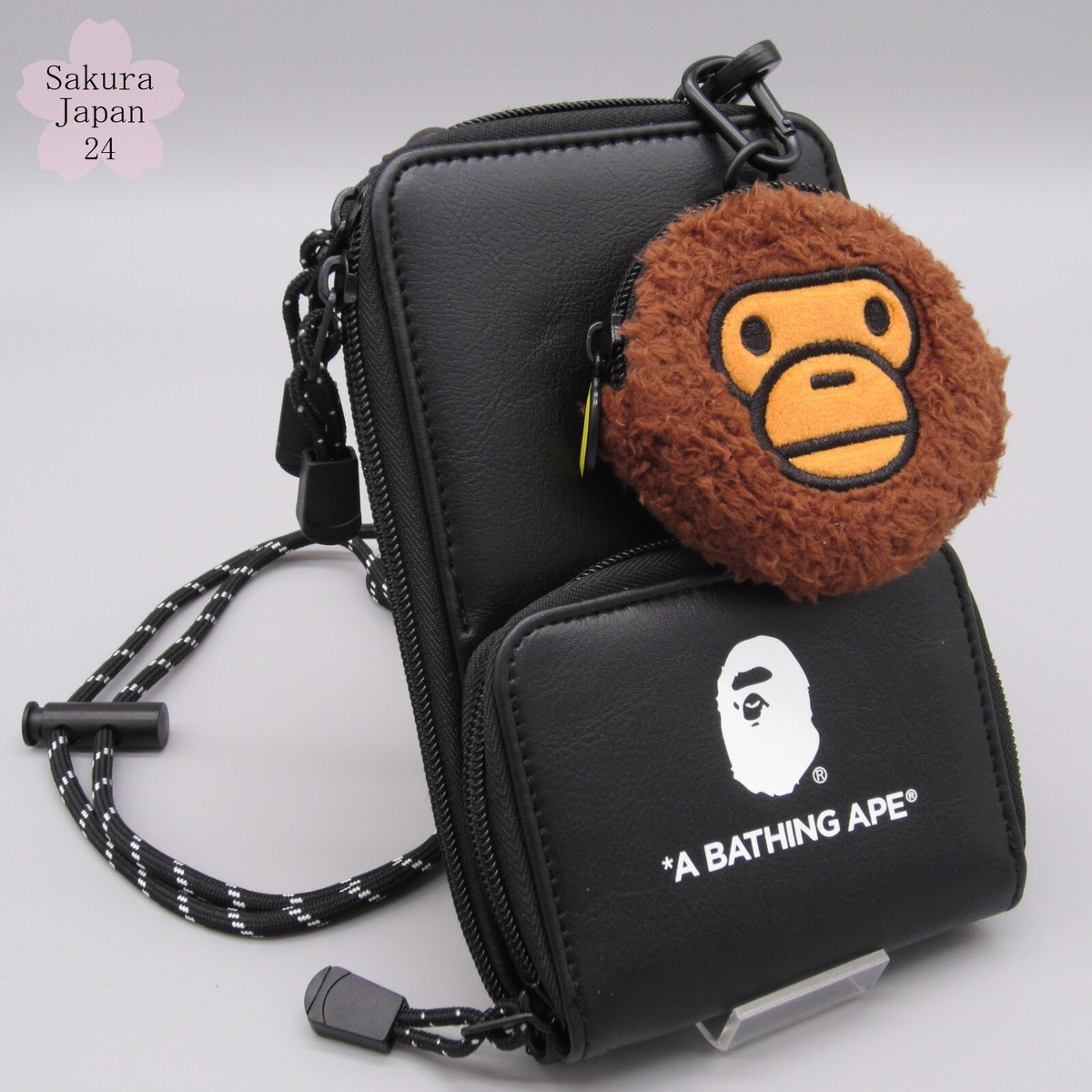 BAPE KIDS Black Smartphone Bag & MILO Pouch 2023AW Japanese