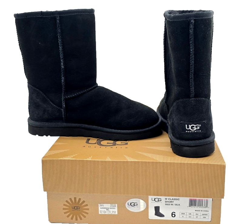 UGG Australia Classic Short Black 5825 BOOTS Womens 6 for sale