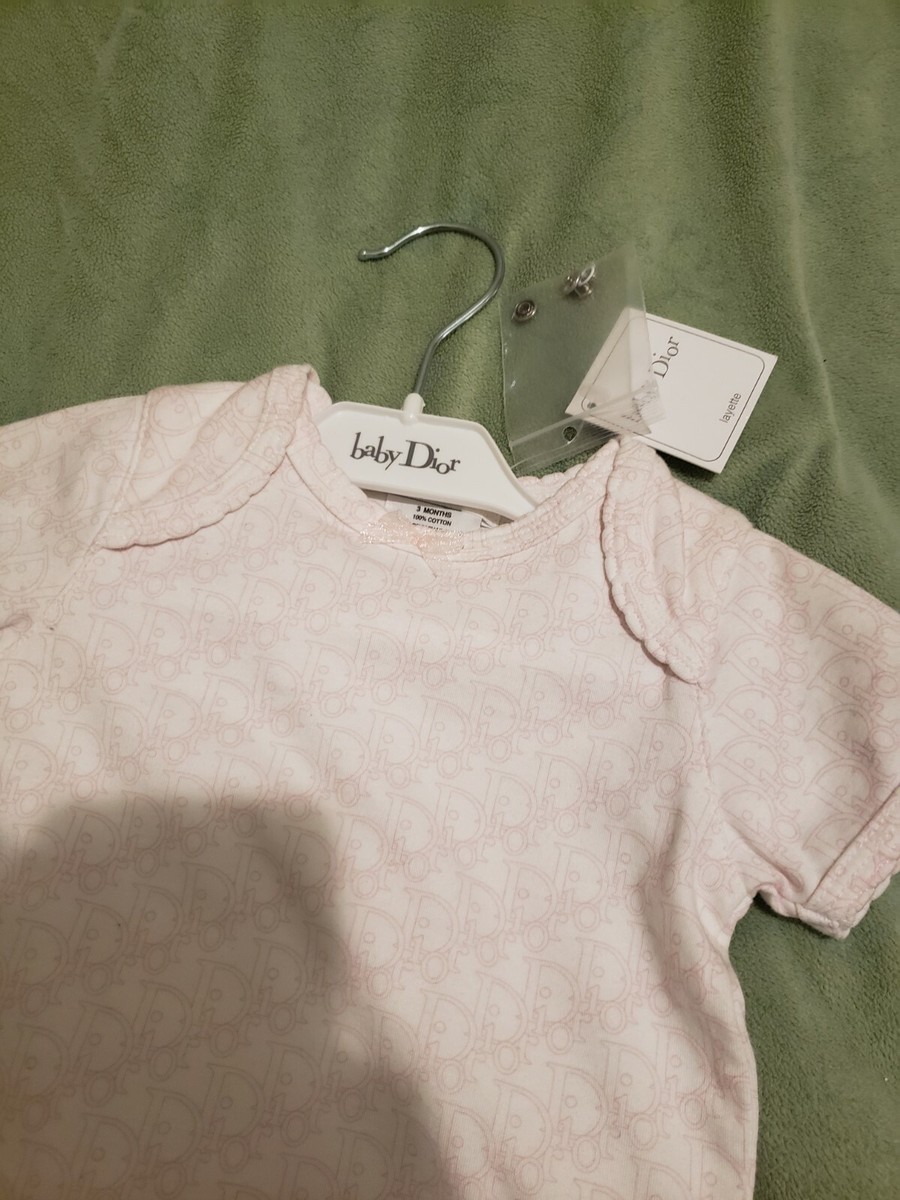 Christian Dior Baby One Piece Pink Logo For GIRL 3 Months NWT | eBay
