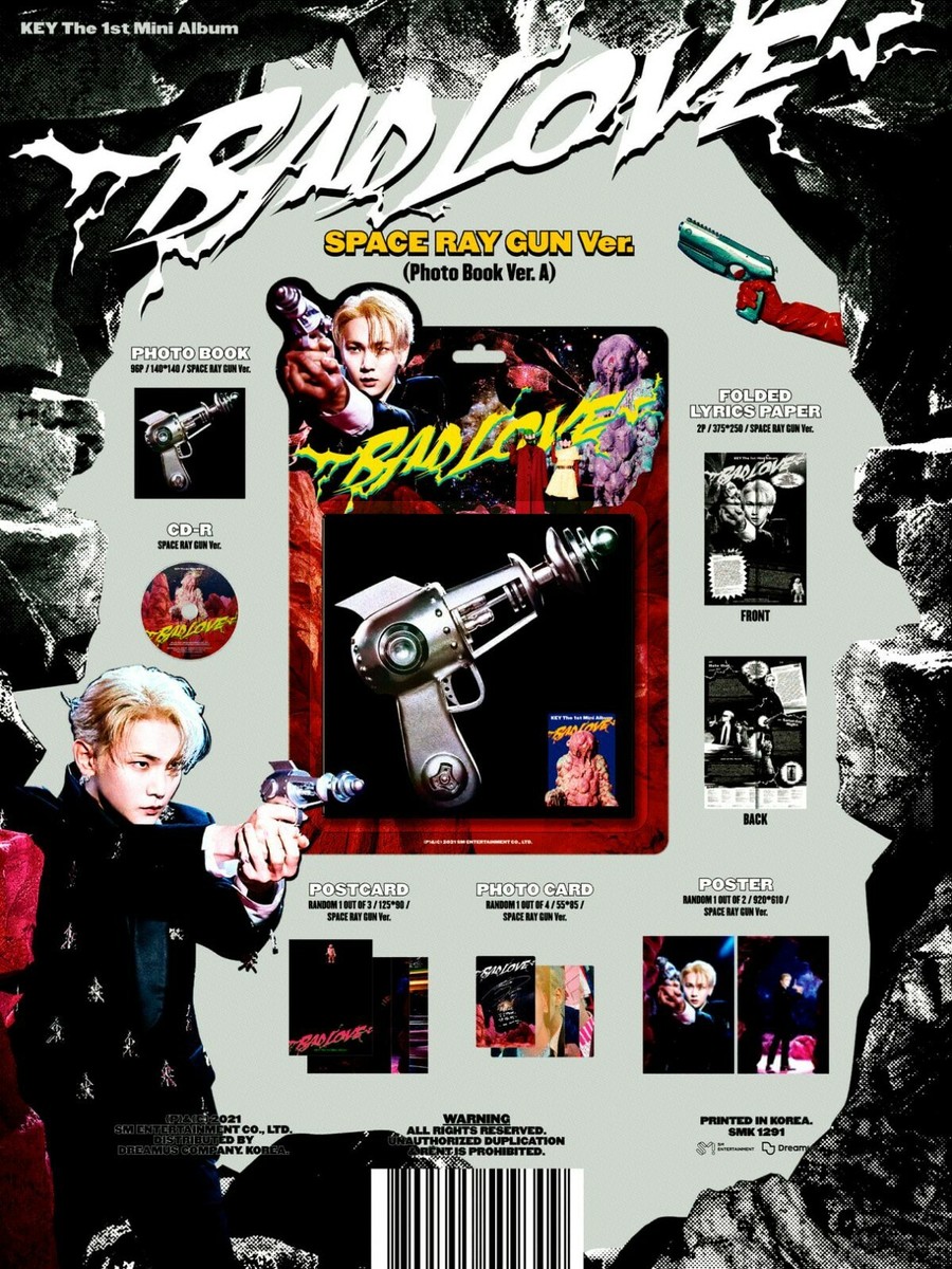 KEY SHINee 1st Mini Album BAD LOVE SPACE RAY GUN+BOX SET 2SET CD+