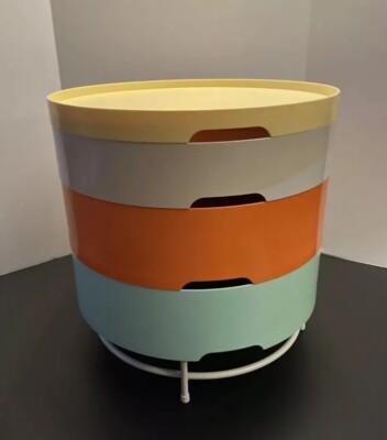 IKEA PS 2014 Retro MCM Round Plastic Stacking Side Table Storage