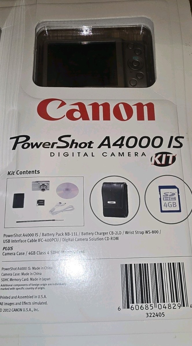 Canon PowerShot A4000 IS 16.0MP Digital Camera - Silver for sale