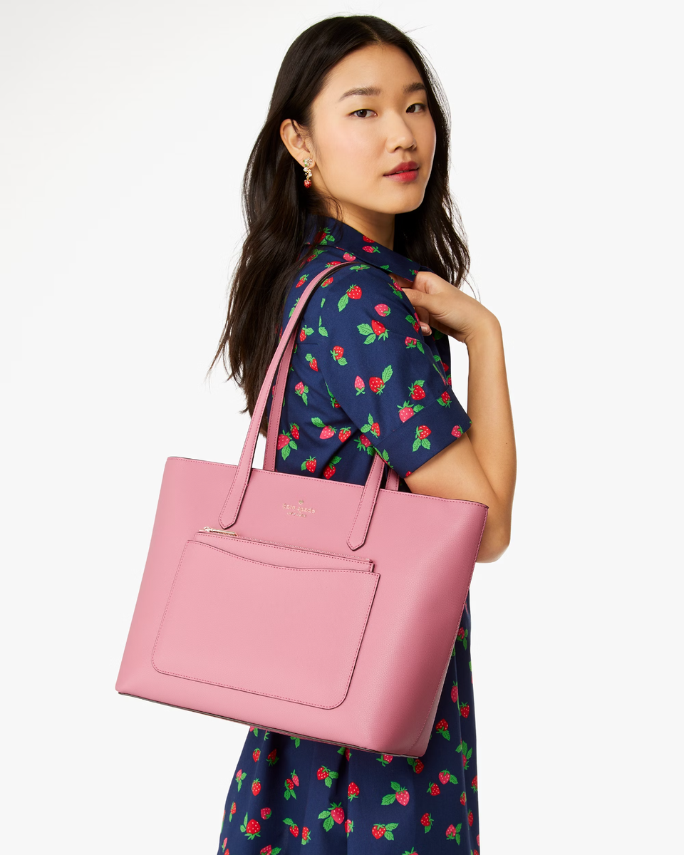 NWB Kate Spade Staci Large Tote + Wristlet + Pouch Pink KF369 $499