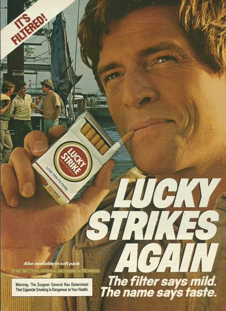1983 Lucky Strike Cigarettes vintage print ad 80's Tobacco