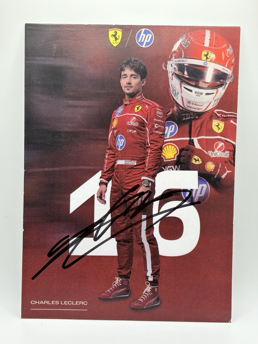 F1 CHARLES LECLERC SIGNED SCUDERIA FERRARI DRIVER CARD 2025 FULL