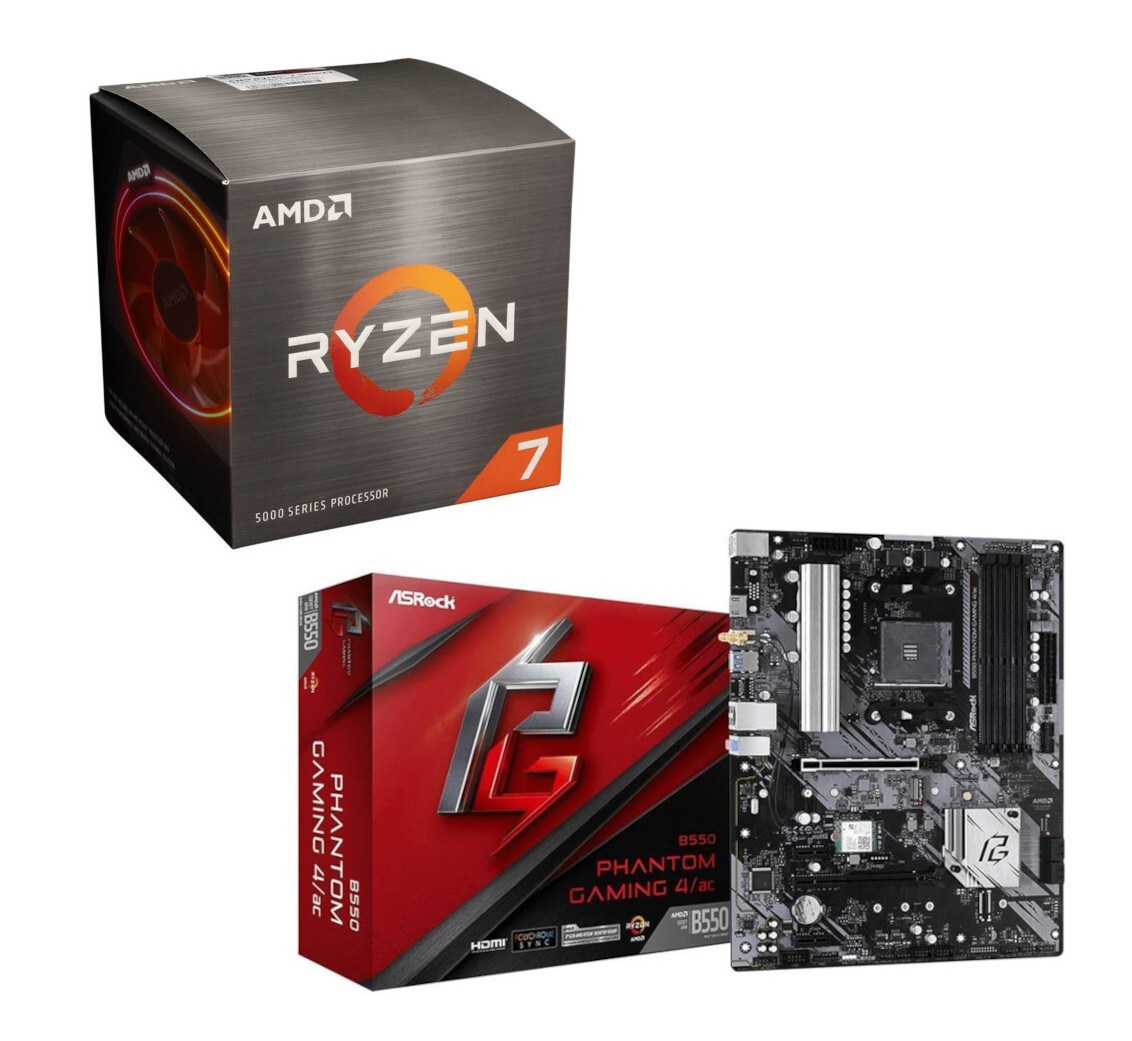 AMD Ryzen 7 5800XT CPU + ASRock B550 Phantom Gaming 4 AC ATX