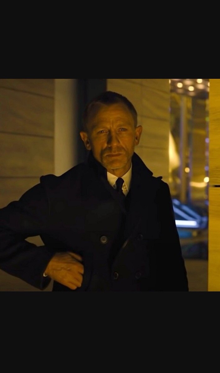 Billy Reid Navy Bond Peacoat as Worn by Daniel Craig in Skyfall