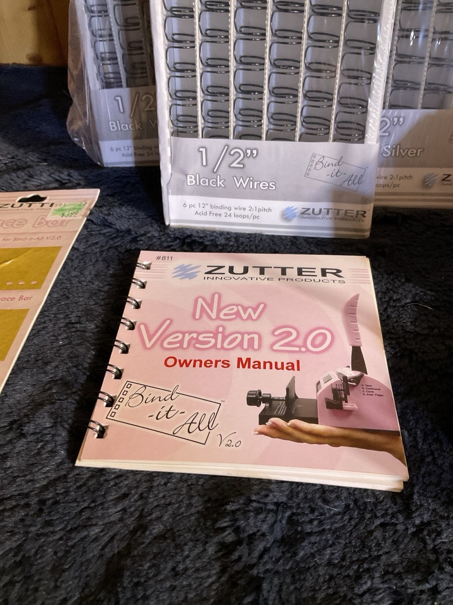 Zutter Bind It All bookbinding machine with 10 binding wire kits