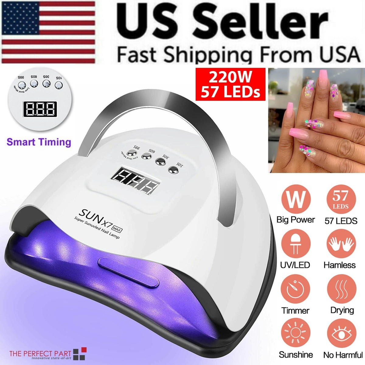 220W Nail Dryer LED Lamp UV Light Polish Gel Curing Machine