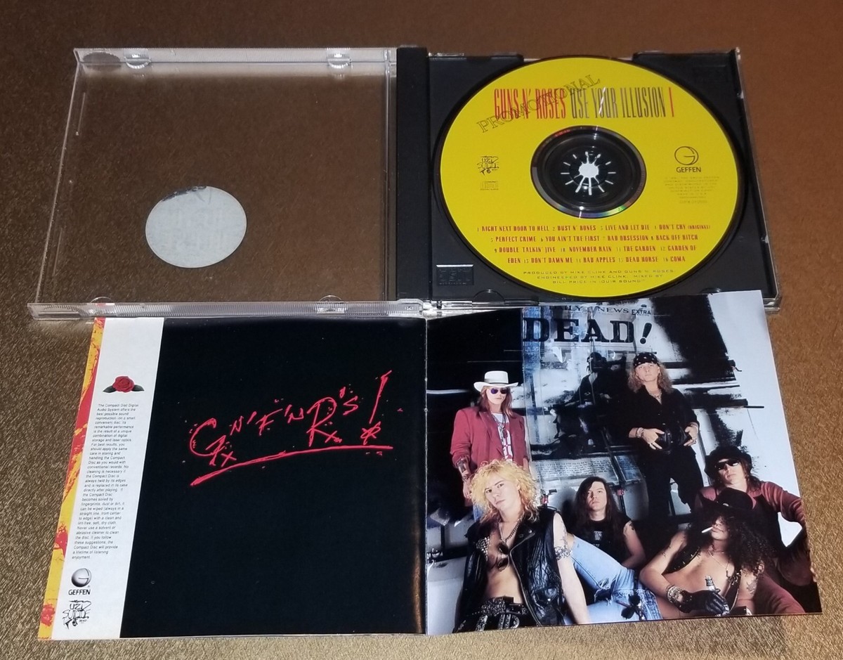 GUNS N ROSES PROMO ONLY CD USE YOUR ILLUSION ,RARE HYPE STICKER