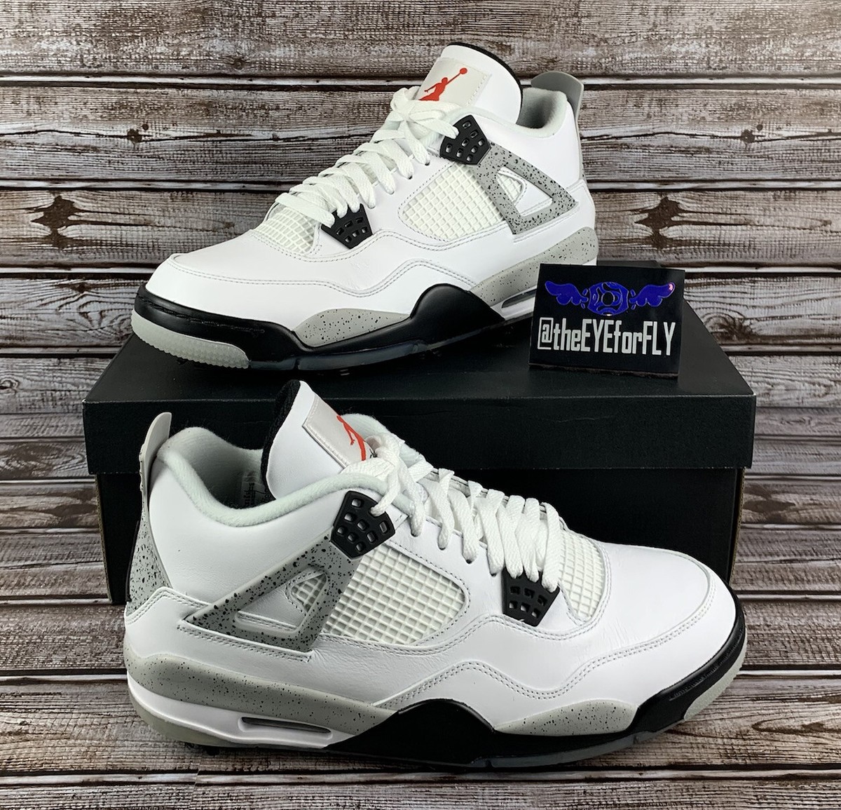 Nike Air Jordan Retro 4 G White Cement Golf Shoes CU9981-100 Men's