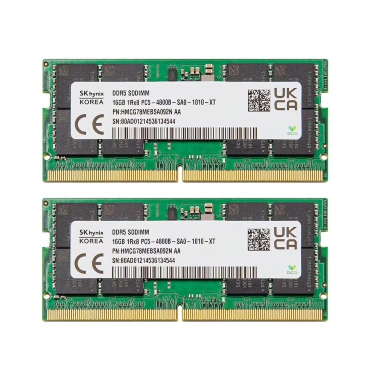 SK Hynix 32GB (2X 16GB) DDR5 4800MHz PC5-38400 262-Pins Laptop
