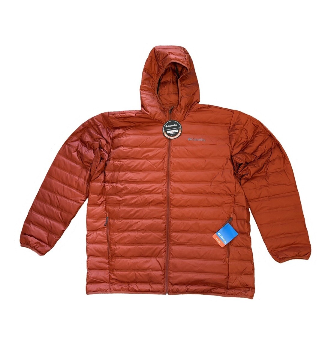Columbia Lake 22 Duck Down Hooded Full Zip Puffer Jacket Orange