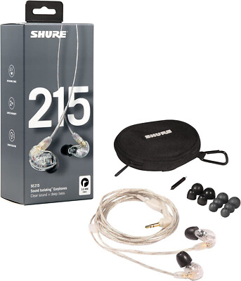 New SHURE SE215-CL In-Ear Earphones Headphones Earbuds IEM Monitor