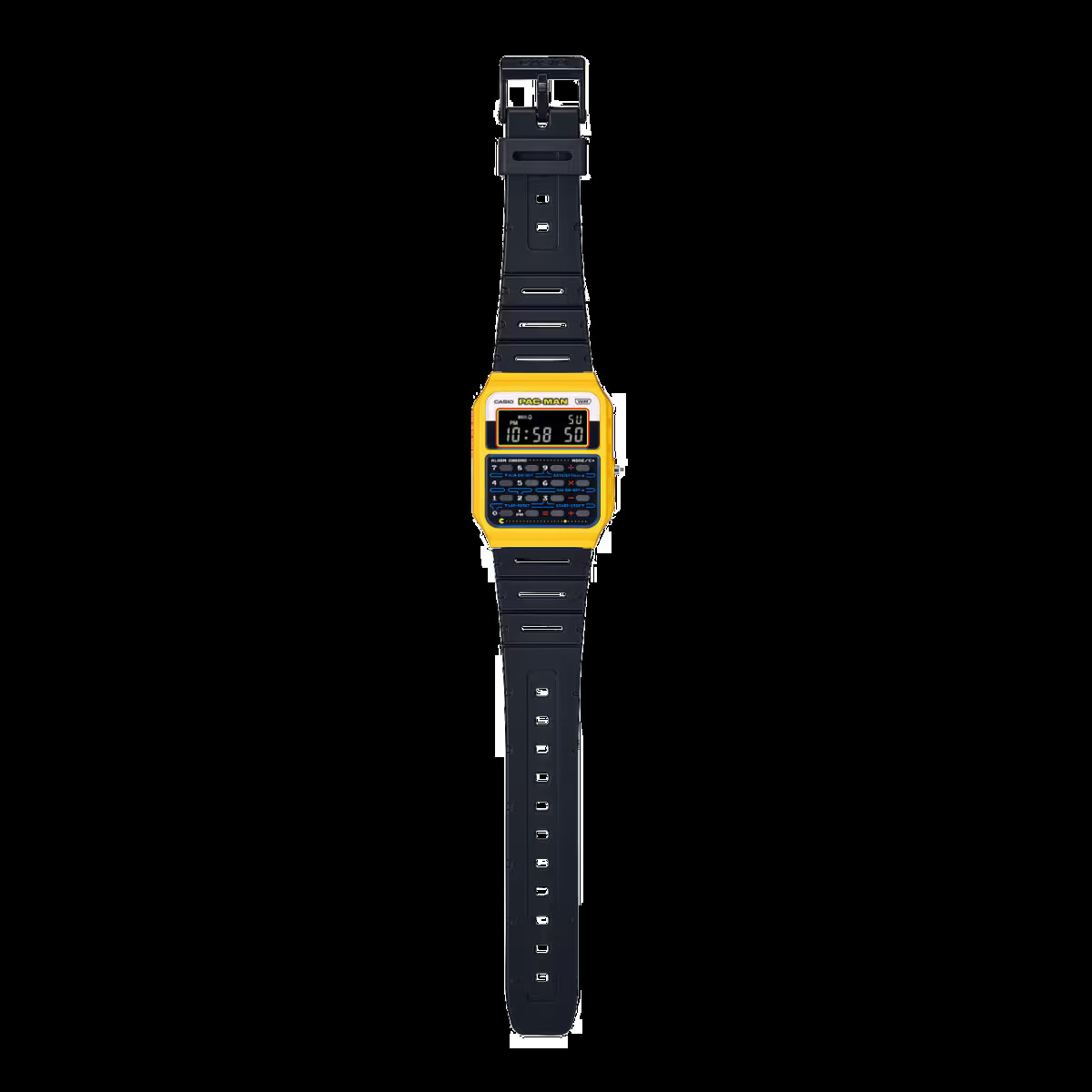 CASIO Vintage CA-53WPC-1B Rubber PAC-MAN Yellow Battery Watch | eBay