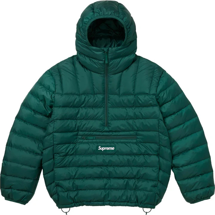 Supreme Micro Down Half Zip Hooded Pullover Dark Green | eBay
