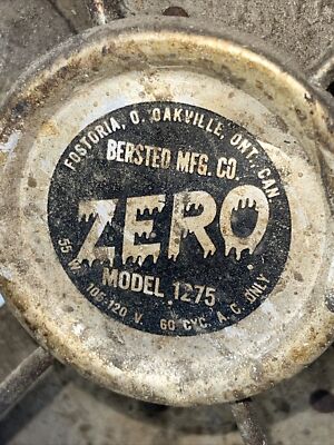 Antique Vintage Zero Model 1275 Electric Fan Metal Blades Clam