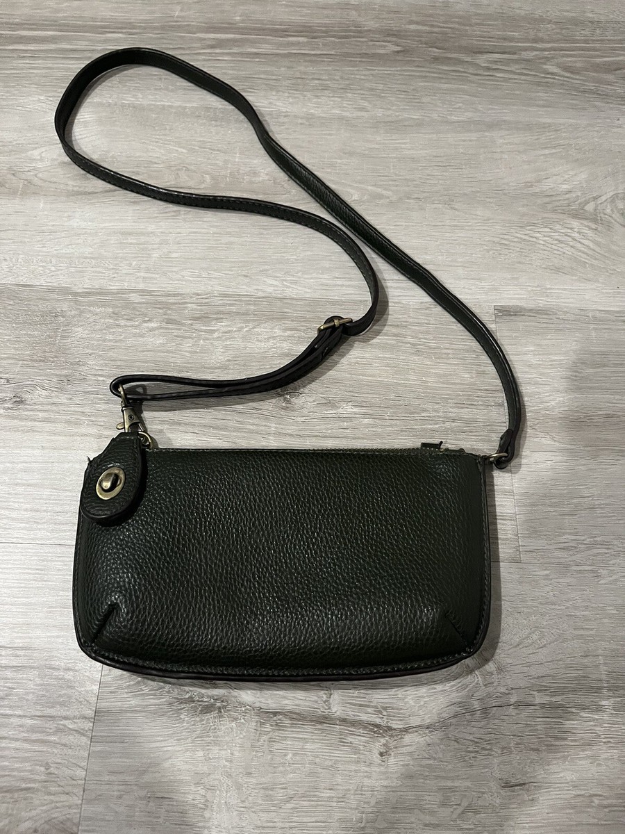 Joy Susan Green Vegan Leather Crossbody Purse With Adjustable