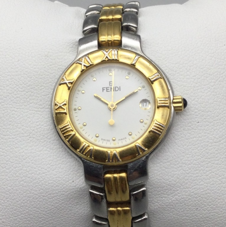 Fendi Watch Women 26mm Silver Gold Two Tone 900L BROKEN FOR PARTS