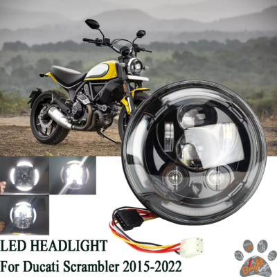 For Ducati Scrambler 2015-2022 LED Headlight Assembly hi-low beam