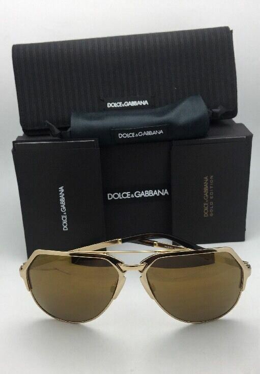 New DOLCE & GABBANA Sunglasses DG 2151 K440/F9 18K Gold Plated