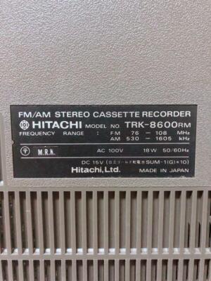HITACHI TRK-8600RM Stereo Radio Cassette Recorder Silver Used
