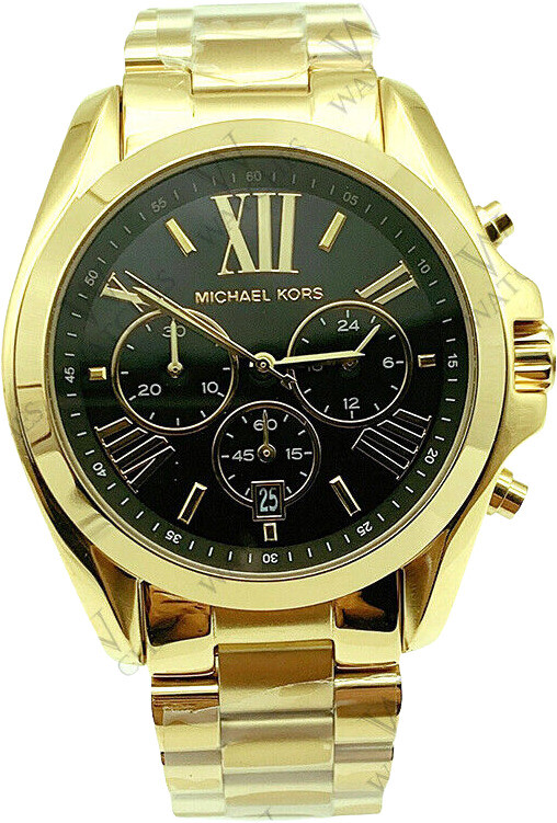 Michael Kors MK5739 43mm Gold Metal Case Black Dial Watch for sale
