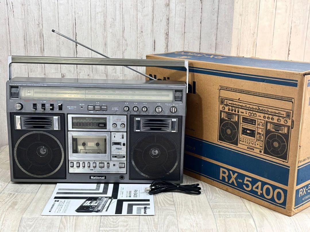 National RX-5400 Radio Cassette Recorder Original Box Manual