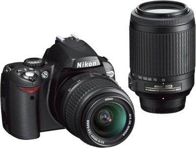 Nikon D40 DSLR Camera 18-55mm 3.5-5.6G ED II AF-S DX+AF-S 55-200mm