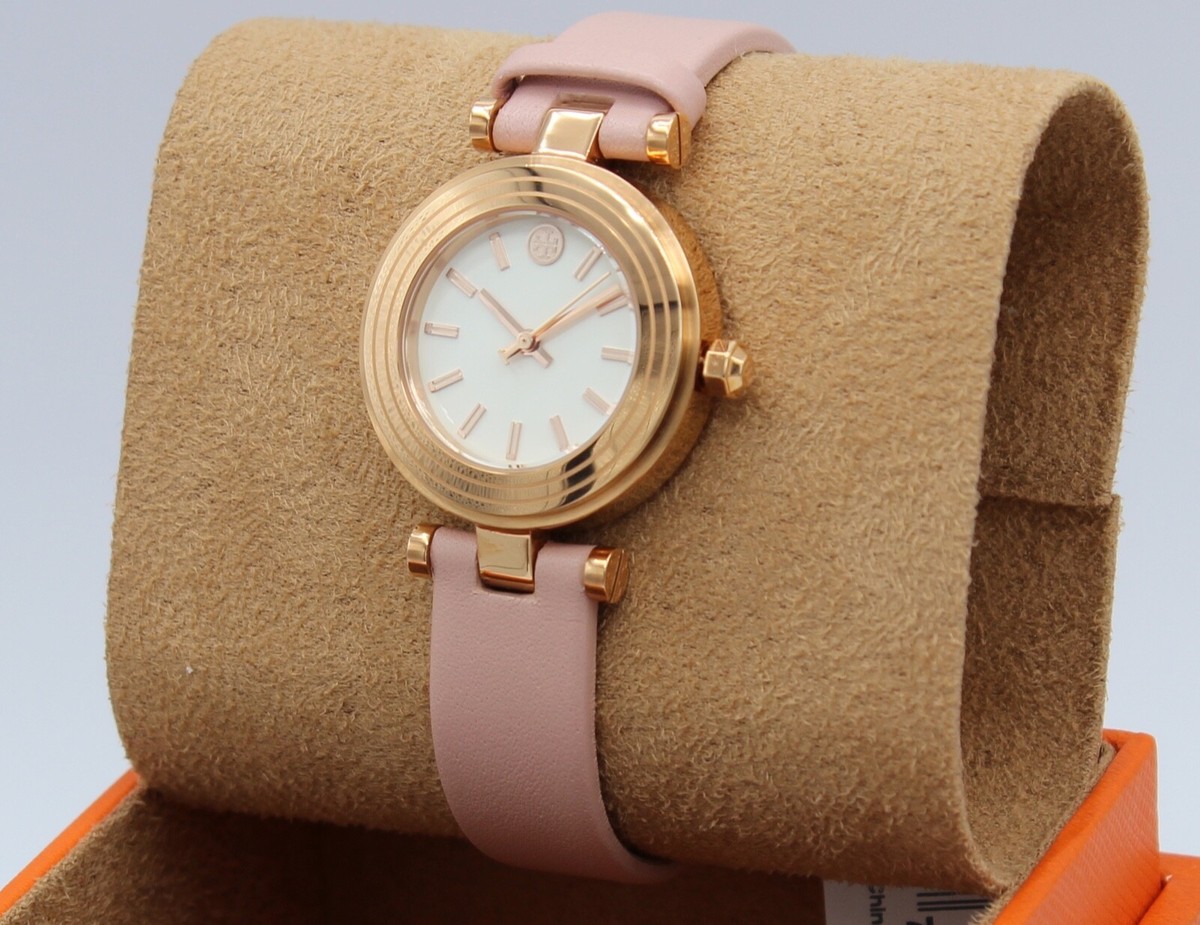 New Authentic Tory Burch Classic T Rose Gold Pink Leather Women's