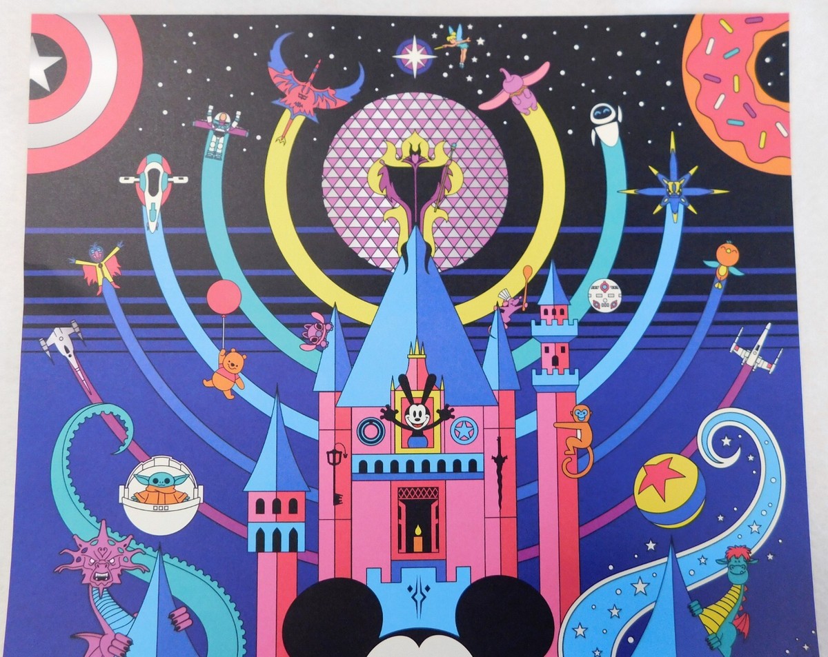 Disney D23 Expo 2022 Exclusive Gold Member Disney 100 Castle 13x19