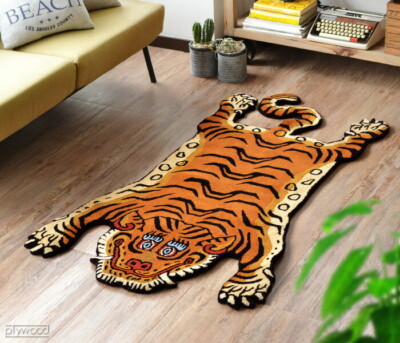 Tibetan Tiger Rug DTTR-01 L size W90xD160xH1.8cm BLUE New from
