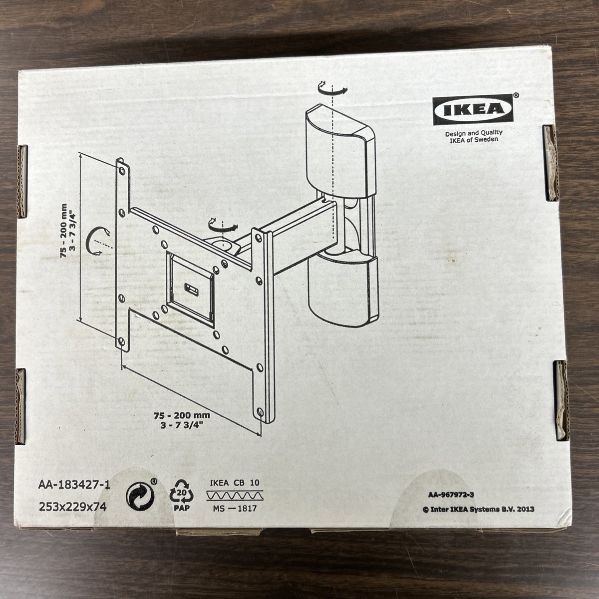 IKEA Uppleva Wall Bracket for TV Tilt/swivel Fixed 19 to 32 Inch