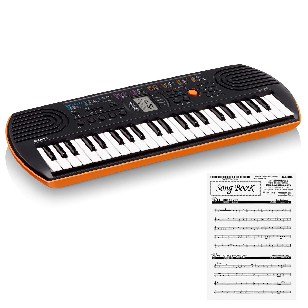 Casio Mini Keyboard SA-76 44 key Black & Orange Electronic Battery
