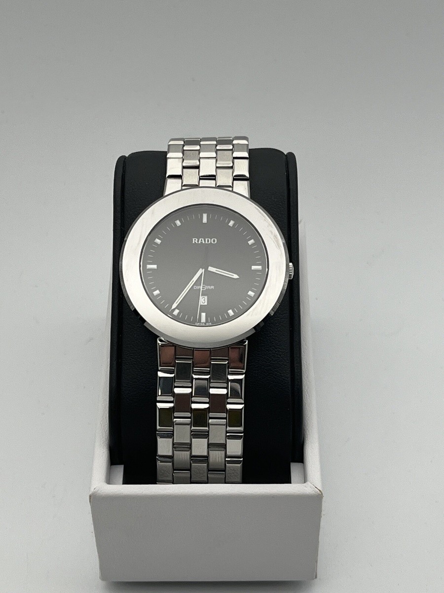 RADO Diastar 152.0341.3 Date Black Dial Quartz SERVICED Watch
