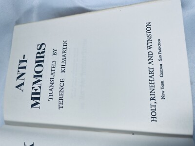 Anti-Memoirs by Andre Malraux 1968 Hardcover Vintage Book | eBay