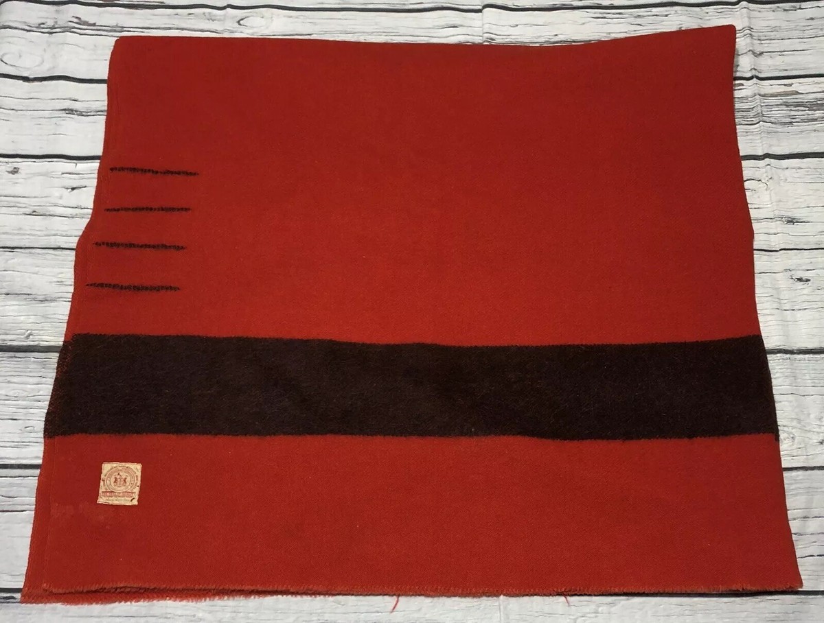 Vintage Hudson Bay 4 Point Red Wool Striped Blanket - Red Label