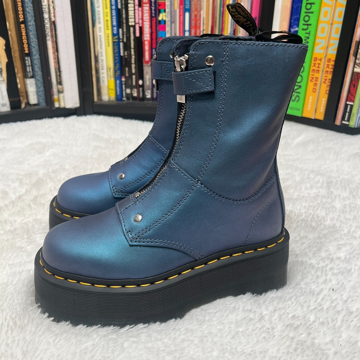 DR MARTENS JETTA HI MAX METALLIC BLUE PLATFORM BOOTS SIZE US 5 | eBay
