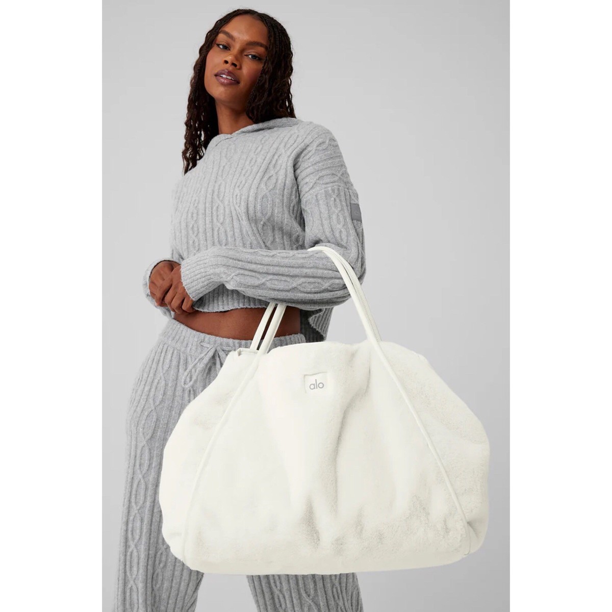 Alo Yoga Faux Fur Tote Bag Ivory | eBay