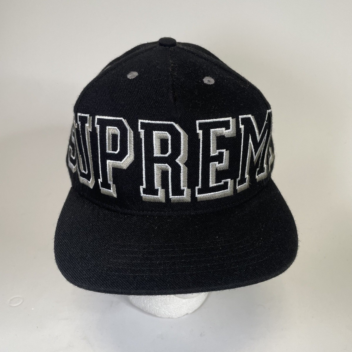FW13 Supreme Banner 5-panel Black Hat Big Logo Cap ASAP ROCKY 2013
